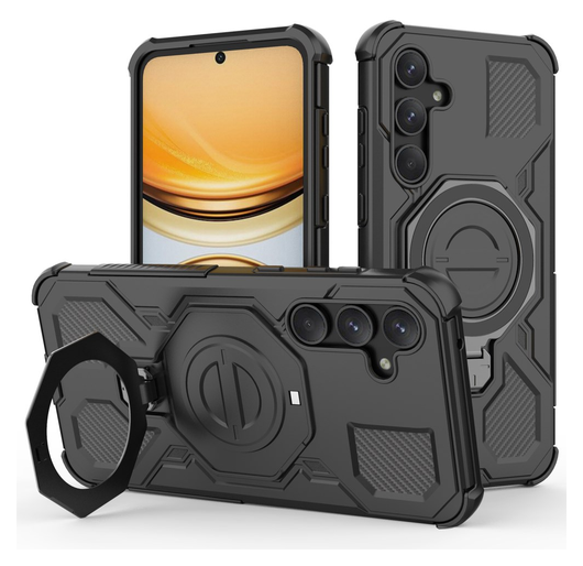 Samsung Galaxy A55 Hoesje MagSafe 360° Standaard Zwart afbeelding 1