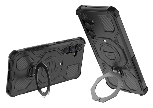 Samsung Galaxy A55 Hoesje MagSafe 360° Standaard Zwart afbeelding 2