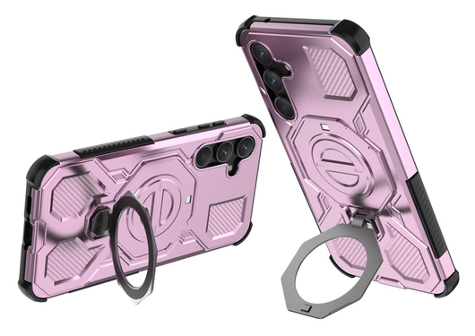 Samsung Galaxy A55 Hoesje MagSafe 360° Standaard Roze afbeelding 2