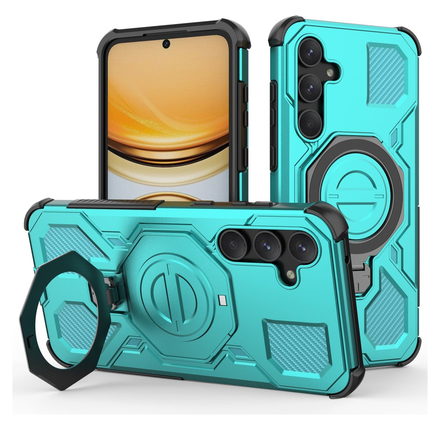 Samsung Galaxy A55 Hoesje MagSafe 360° Standaard Lichtblauw afbeelding 1