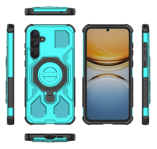 Samsung Galaxy A55 Hoesje MagSafe 360° Standaard Lichtblauw afbeelding 8