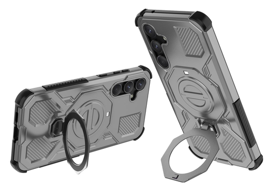 Samsung Galaxy A55 Hoesje MagSafe 360° Standaard Grijs afbeelding 2