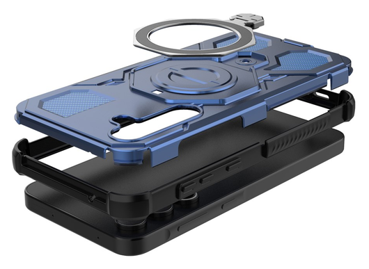 Samsung Galaxy A55 Hoesje MagSafe 360° Standaard Blauw afbeelding 4