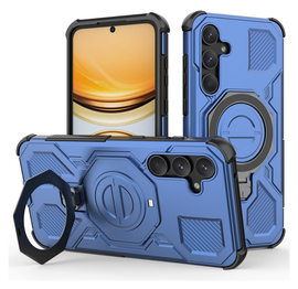 Samsung Galaxy A55 Hoesje MagSafe 360° Standaard Blauw