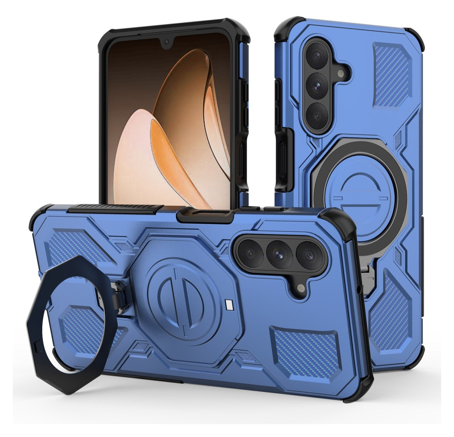 Samsung Galaxy A26 Hoesje MagSafe 360° Standaard Blauw afbeelding 1