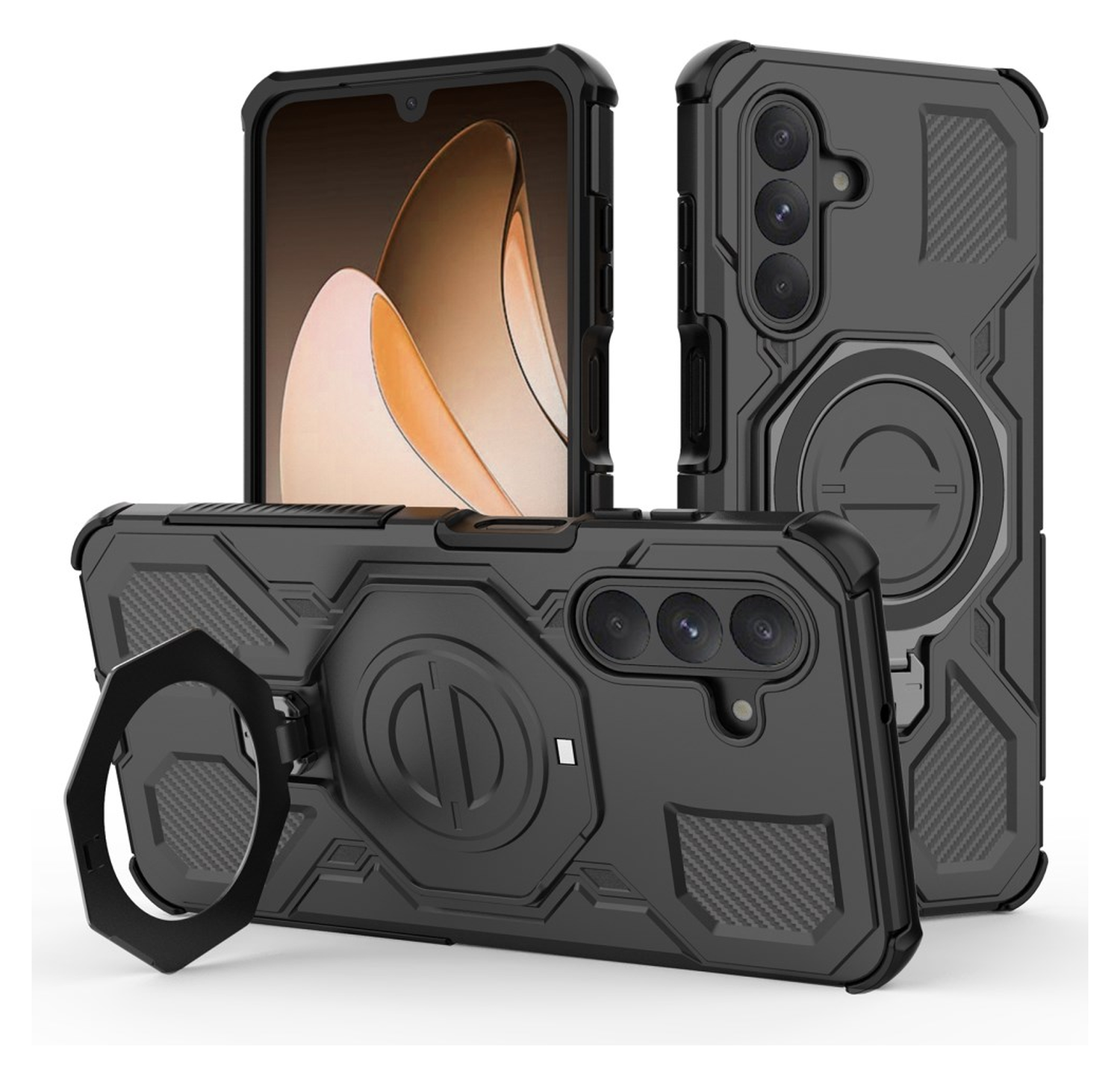 Samsung Galaxy A26 Hoesje MagSafe 360° Standaard Zwart afbeelding 1