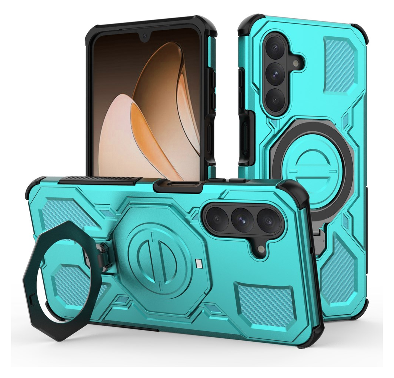 Samsung Galaxy A26 Hoesje MagSafe 360° Standaard Lichtblauw afbeelding 1