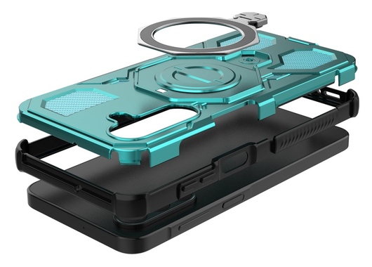 Samsung Galaxy A26 Hoesje MagSafe 360° Standaard Lichtblauw afbeelding 4