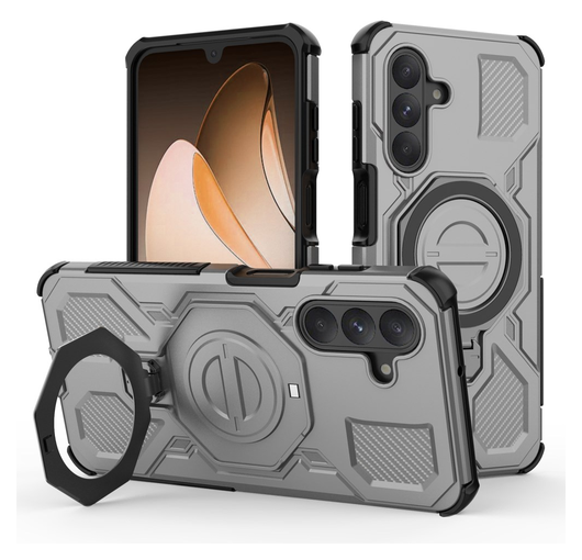 Samsung Galaxy A26 Hoesje MagSafe 360° Standaard Grijs afbeelding 1