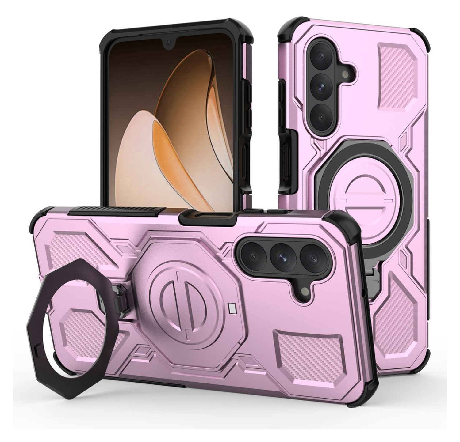 Samsung Galaxy A26 Hoesje MagSafe 360° Standaard Roze afbeelding 1