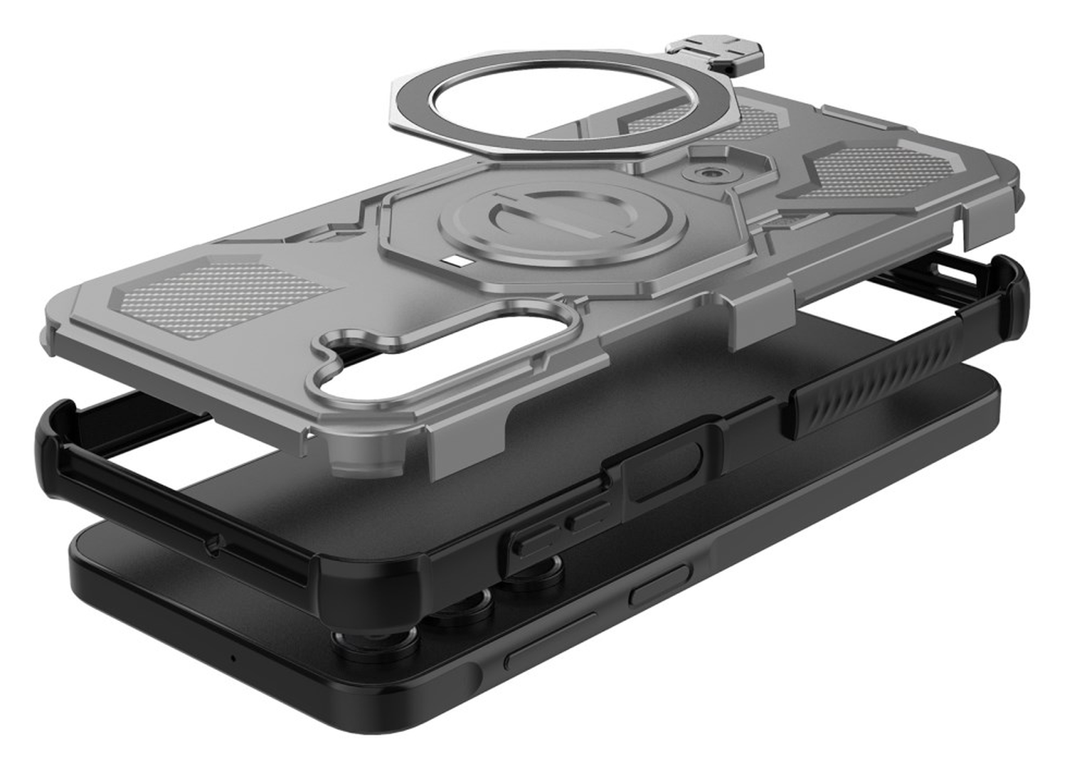 Samsung Galaxy A16 Hoesje MagSafe 360° Standaard Grijs afbeelding 4