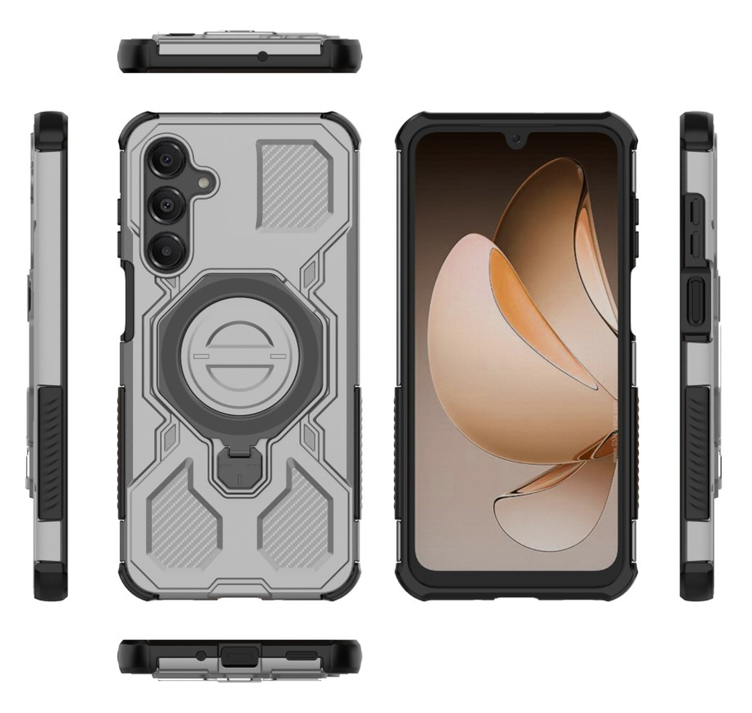 Samsung Galaxy A16 Hoesje MagSafe 360° Standaard Grijs afbeelding 8