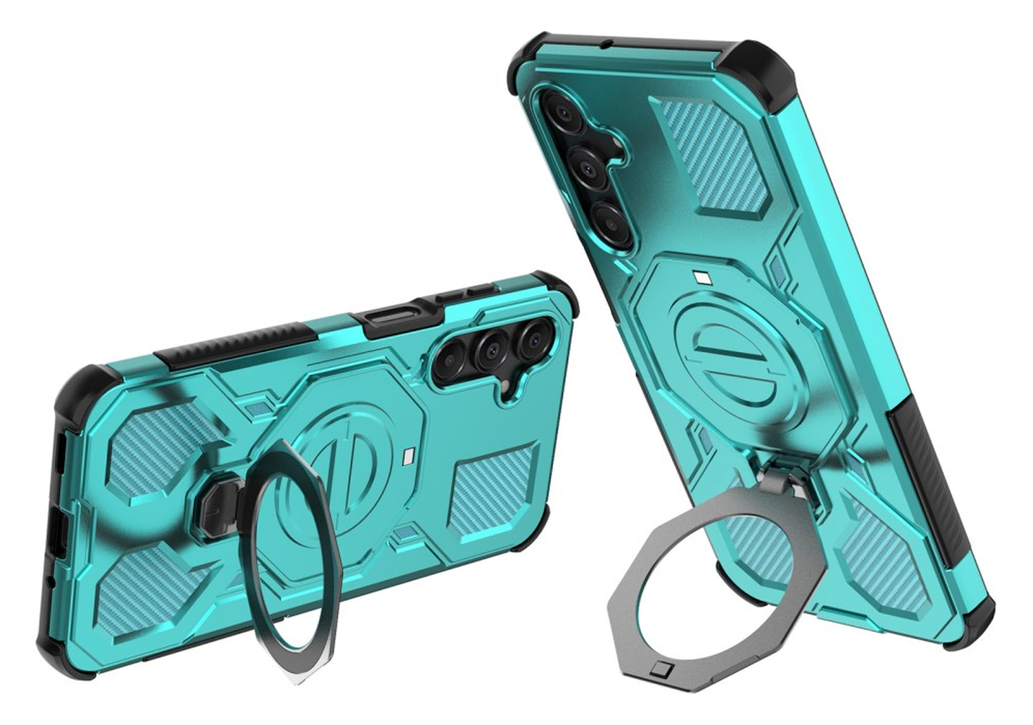 Samsung Galaxy A16 Hoesje MagSafe 360° Standaard Lichtblauw afbeelding 2