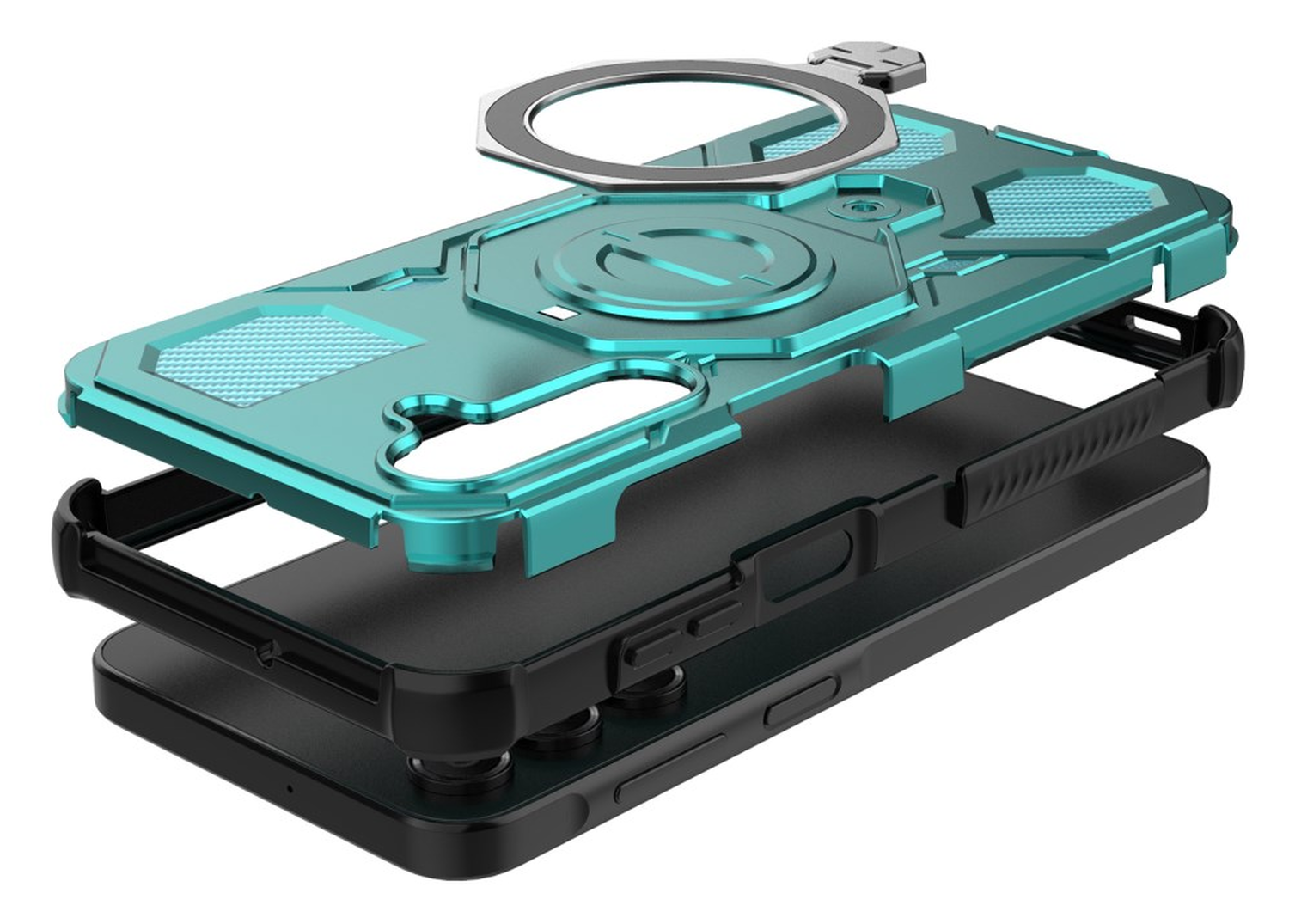 Samsung Galaxy A16 Hoesje MagSafe 360° Standaard Lichtblauw afbeelding 4