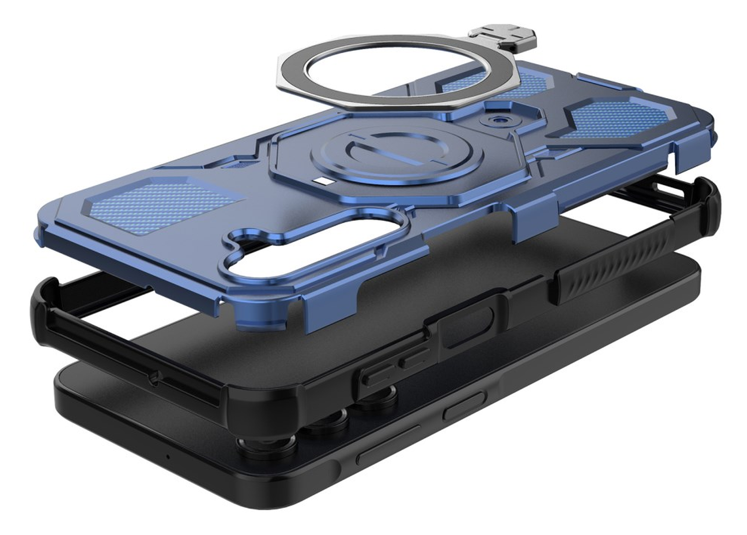 Samsung Galaxy A16 Hoesje MagSafe 360° Standaard Blauw afbeelding 4