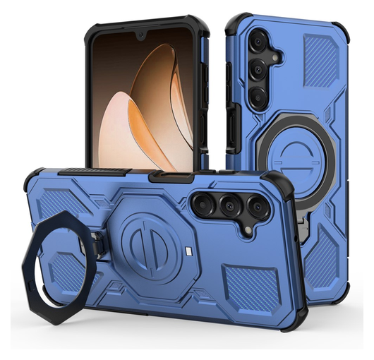 Samsung Galaxy A16 Hoesje MagSafe 360° Standaard Blauw afbeelding 1