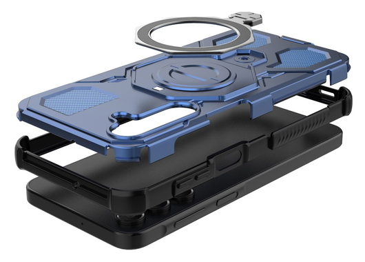 Samsung Galaxy A16 Hoesje MagSafe 360° Standaard Blauw afbeelding 4