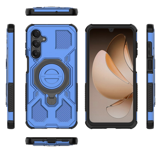 Samsung Galaxy A16 Hoesje MagSafe 360° Standaard Blauw afbeelding 9