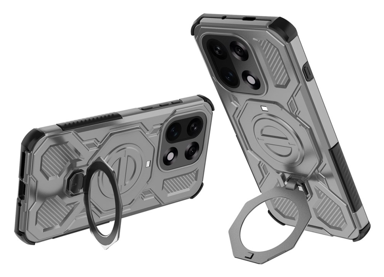 OnePlus 15 Hoesje MagSafe 360° Standaard Grijs afbeelding 2