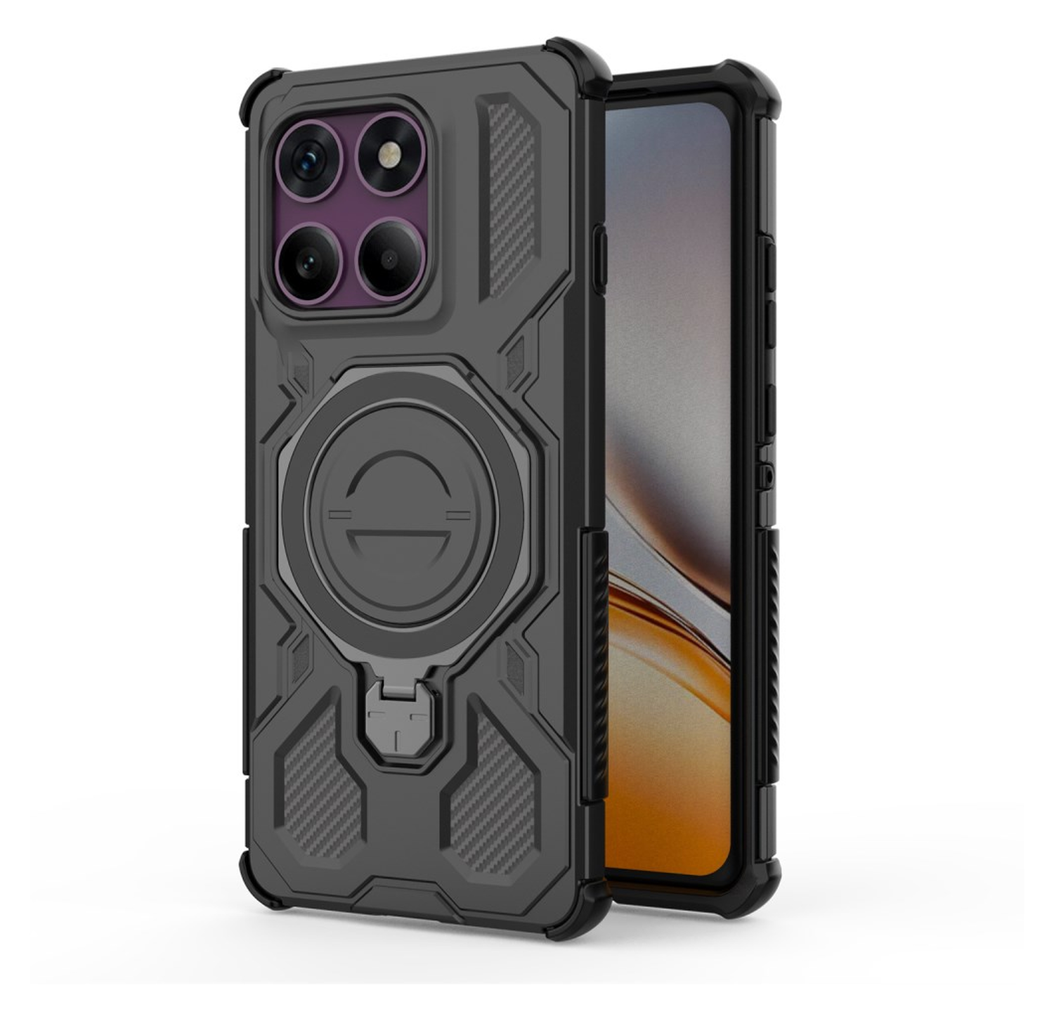 Motorola Edge 60 Pro Hoesje MagSafe 360° Standaard Zwart afbeelding 2