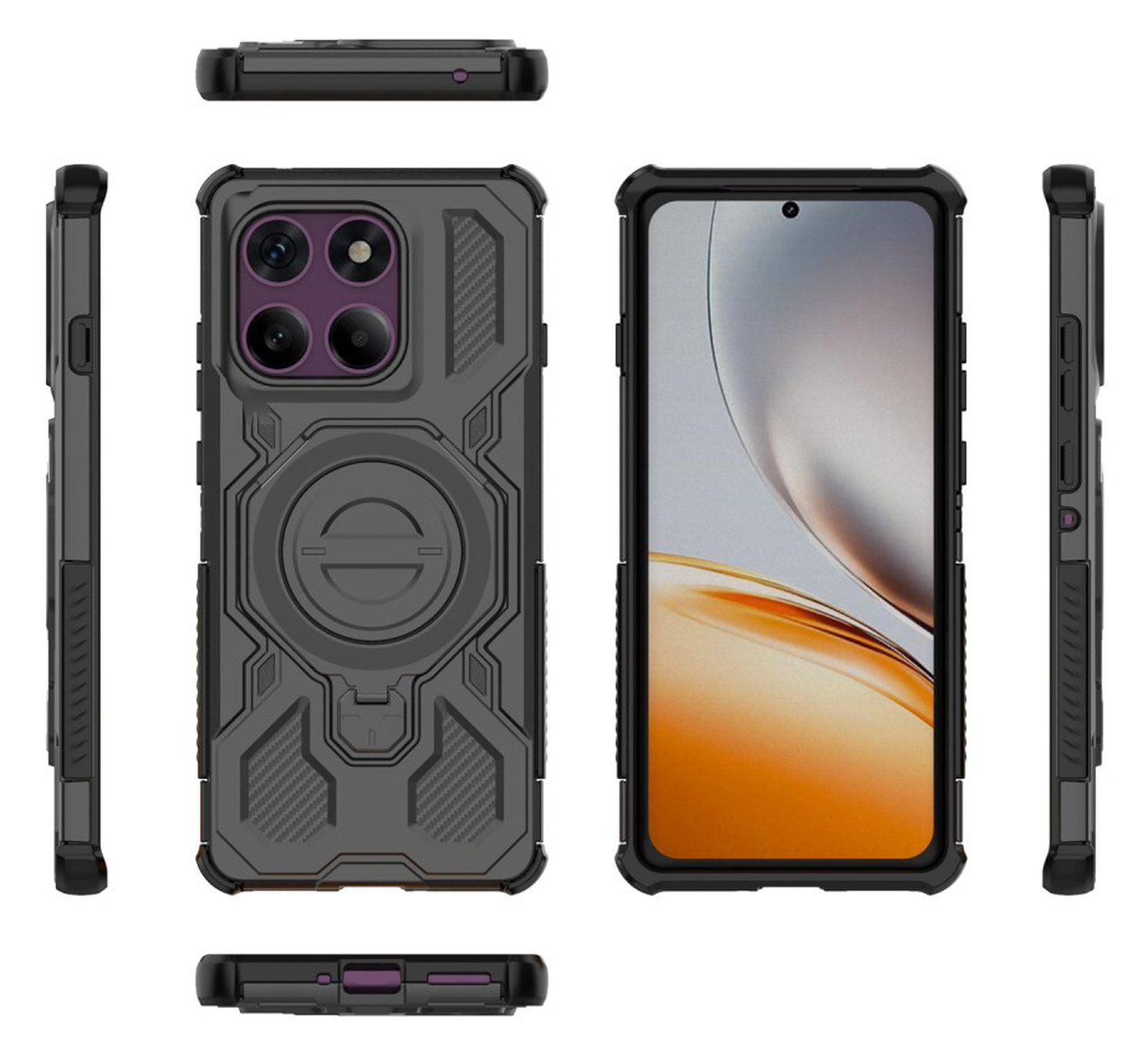 Motorola Edge 60 Pro Hoesje MagSafe 360° Standaard Zwart afbeelding 9