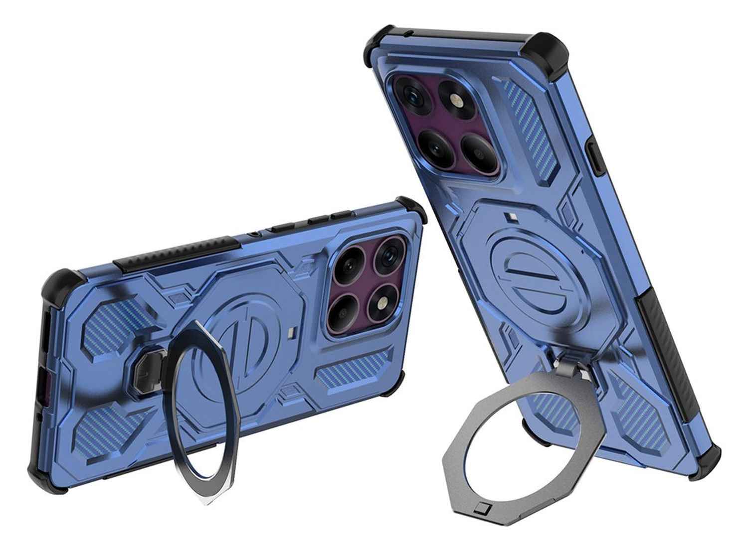 Motorola Edge 60 Pro Hoesje MagSafe 360° Standaard Blauw afbeelding 4