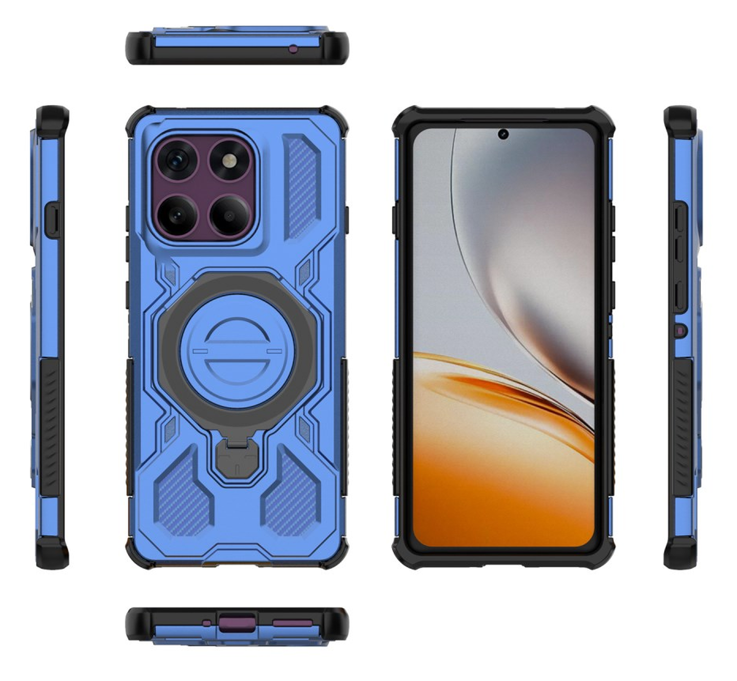 Motorola Edge 60 Pro Hoesje MagSafe 360° Standaard Blauw afbeelding 9