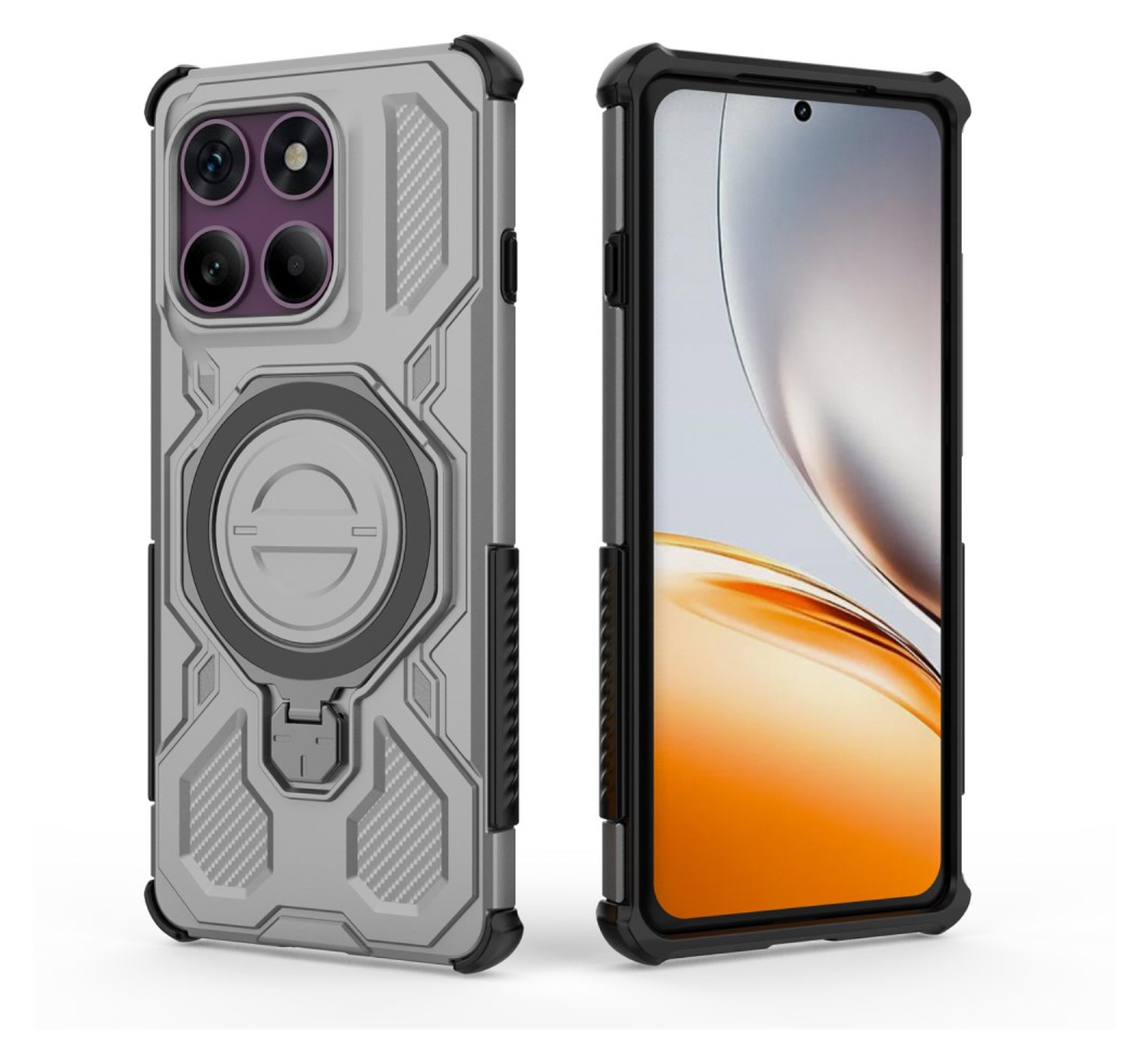 Motorola Edge 60 Pro Hoesje MagSafe 360° Standaard Grijs afbeelding 5