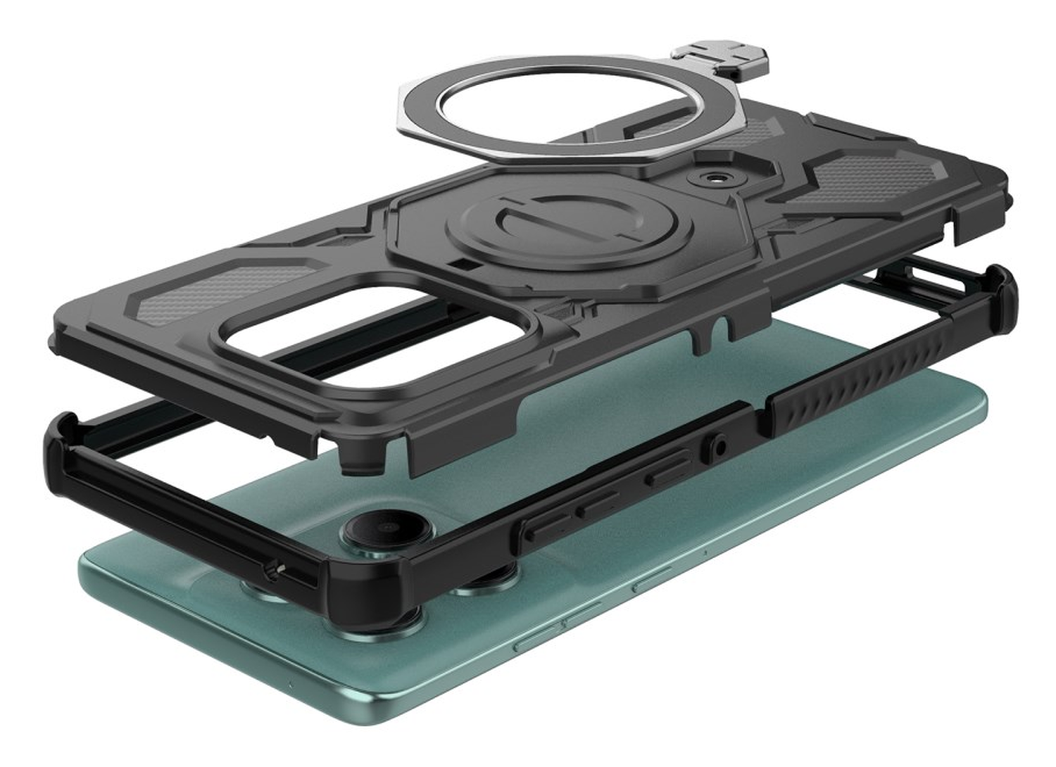 Motorola Edge 60 Fusion Hoesje MagSafe 360° Standaard Zwart afbeelding 4