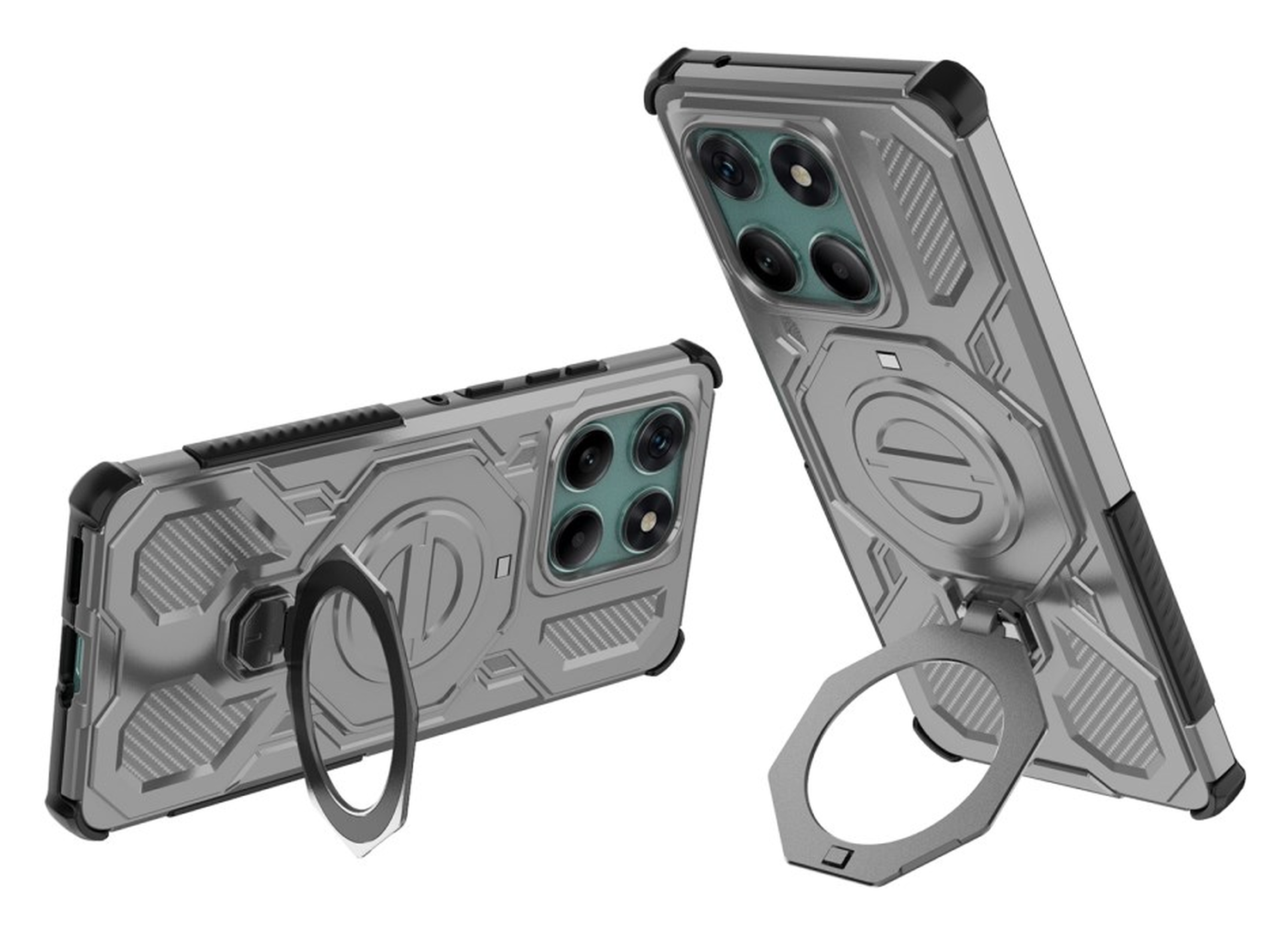 Motorola Edge 60 Fusion Hoesje MagSafe 360° Standaard Grijs afbeelding 2