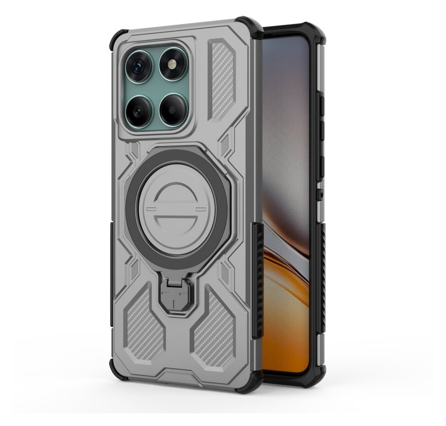 Motorola Edge 60 Fusion Hoesje MagSafe 360° Standaard Grijs afbeelding 7