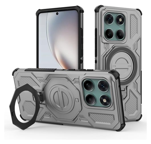 Motorola Edge 60 Fusion Hoesje MagSafe 360° Standaard Grijs afbeelding 1