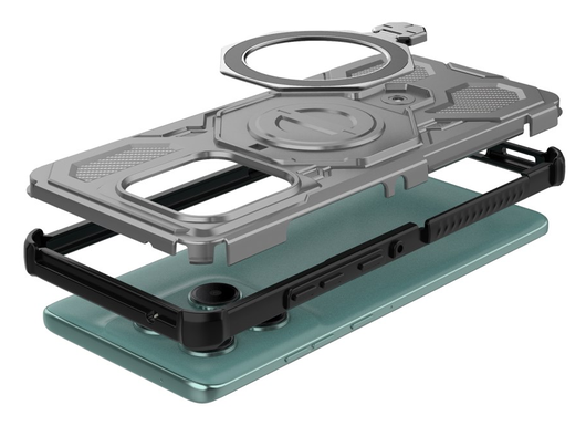 Motorola Edge 60 Fusion Hoesje MagSafe 360° Standaard Grijs afbeelding 4