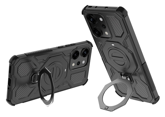 Oppo Reno 14 Pro Hoesje MagSafe 360° Standaard Zwart afbeelding 2