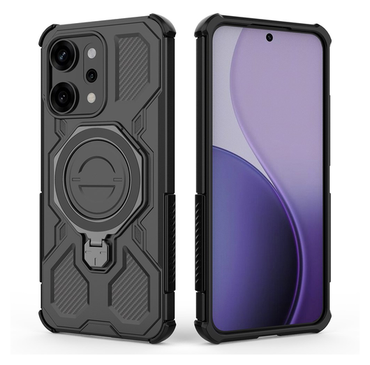 Oppo Reno 14 Pro Hoesje MagSafe 360° Standaard Zwart afbeelding 4