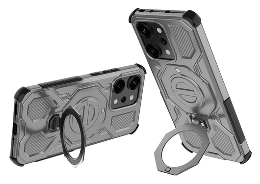 Oppo Reno 14 Pro Hoesje MagSafe 360° Standaard Grijs afbeelding 2