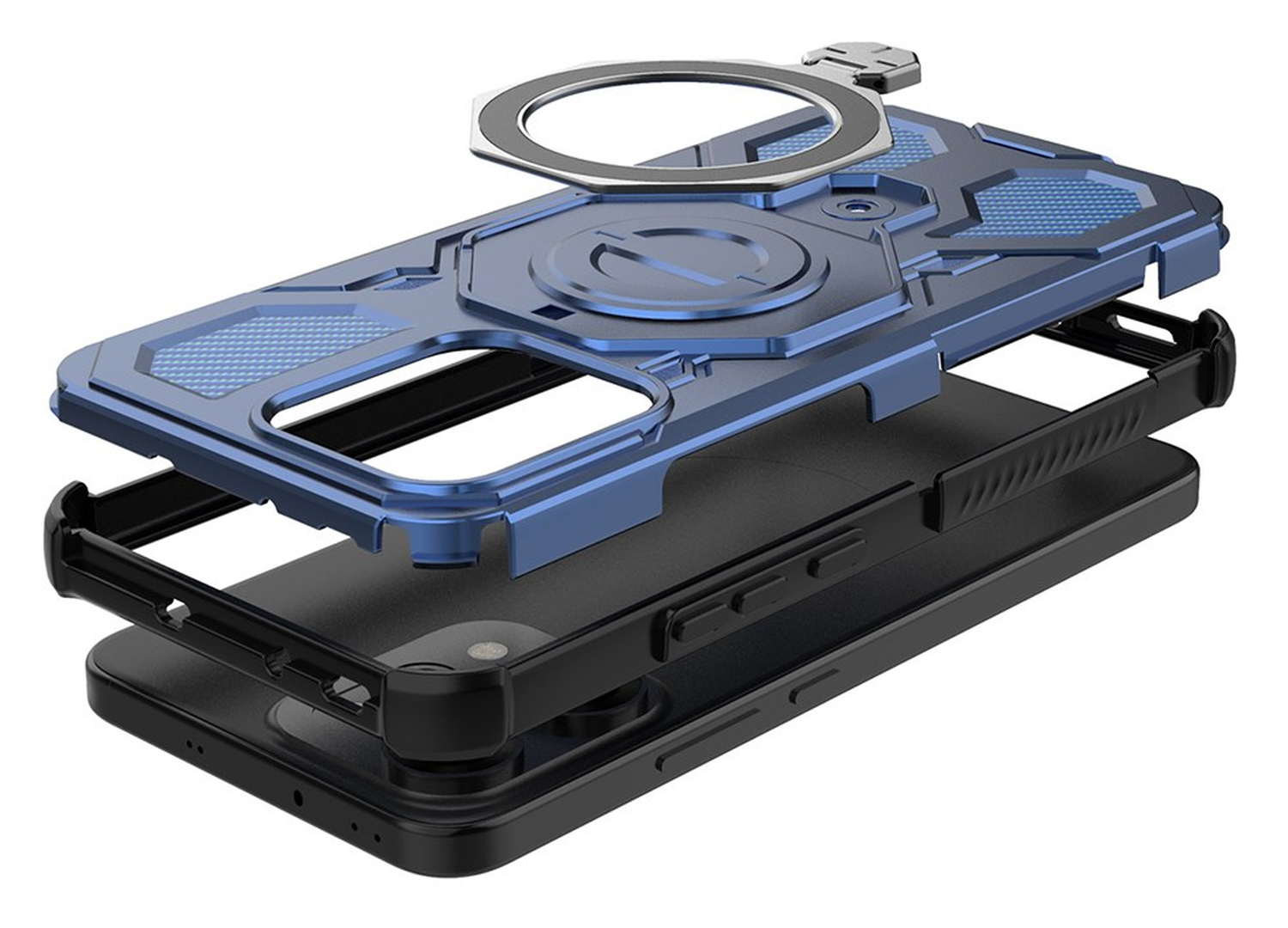 Oppo Reno 14 Pro Hoesje MagSafe 360° Standaard Blauw afbeelding 7