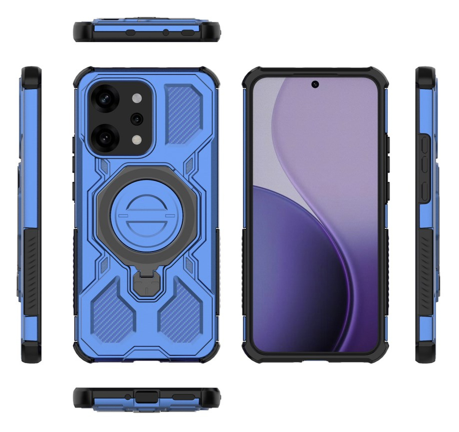 Oppo Reno 14 Pro Hoesje MagSafe 360° Standaard Blauw afbeelding 8