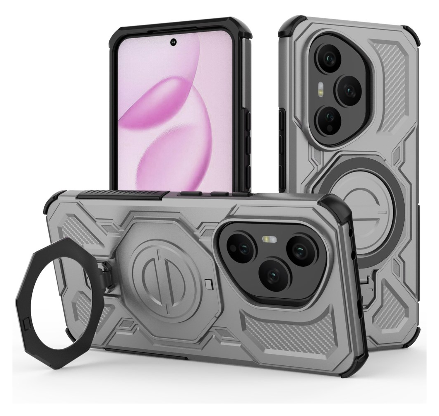 Honor 400 Pro Hoesje MagSafe 360° Standaard Grijs afbeelding 1