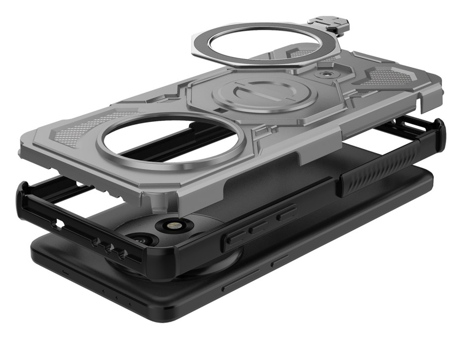 OnePlus 13 Hoesje MagSafe 360° Standaard Grijs afbeelding 4