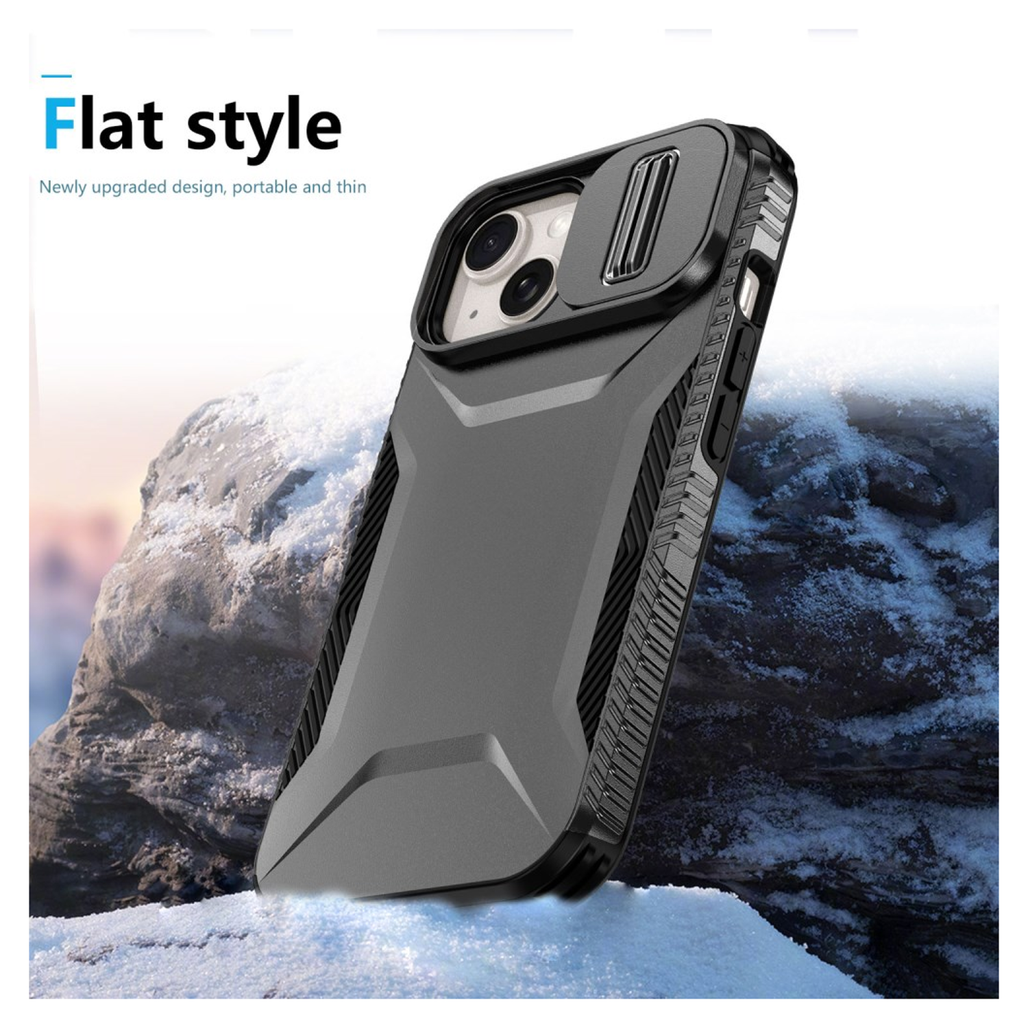 Apple iPhone 15 Hoesje Camera Slider Back Cover Schokbestendig Zwart afbeelding 9