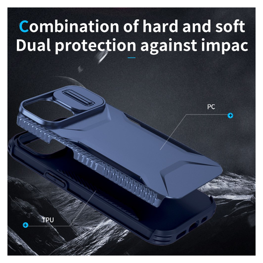 Apple iPhone 15 Hoesje Camera Slider Back Cover Schokbestendig Blauw afbeelding 10