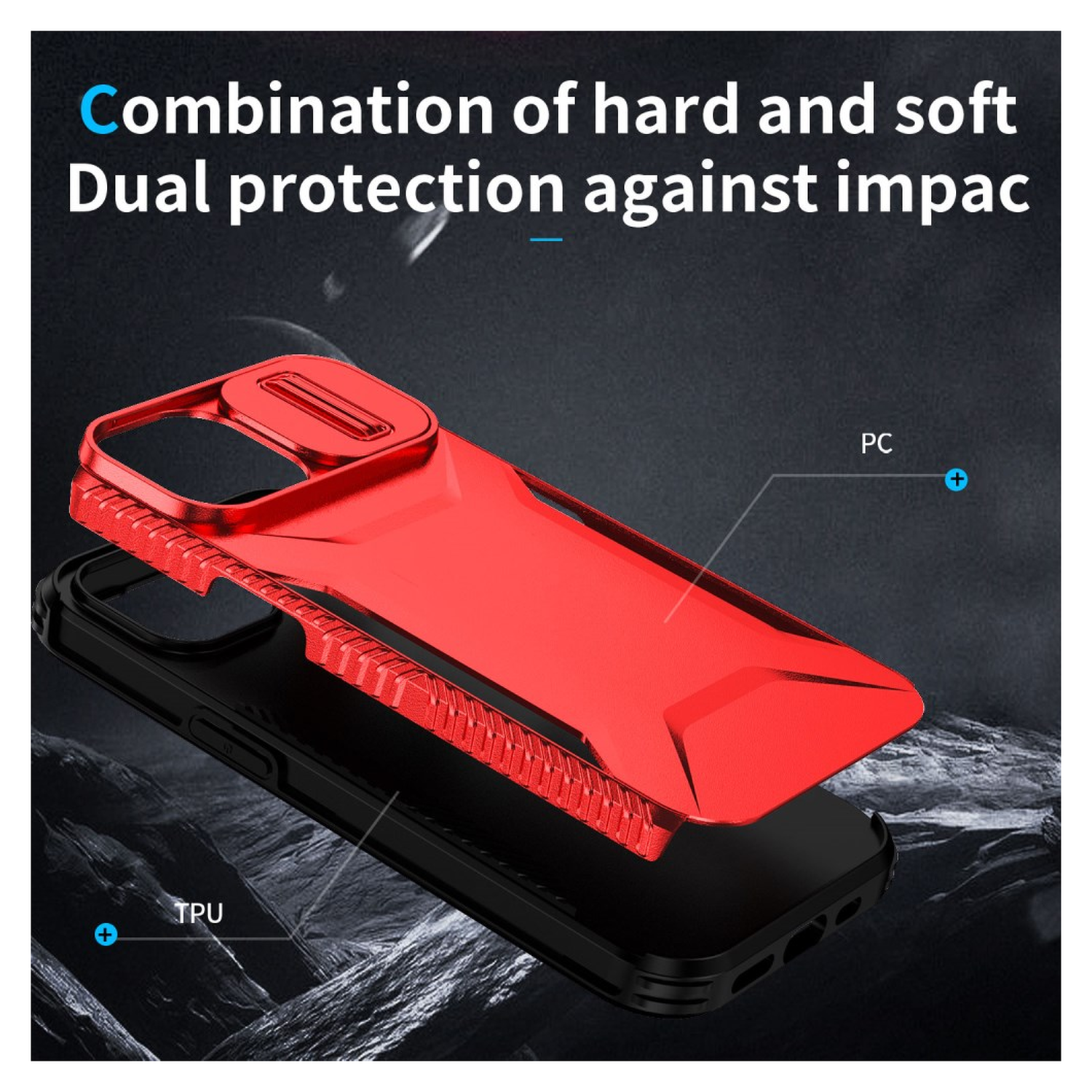 Apple iPhone 15 Hoesje Camera Slider Back Cover Schokbestendig Rood afbeelding 7