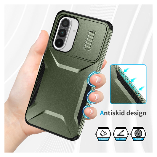 Samsung Galaxy A56 / A36 Hoesje Camera Slider Back Cover Schokbestendig Groen afbeelding 9