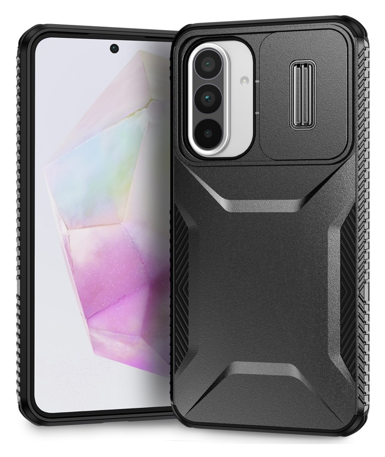 Samsung Galaxy A56 / A36 Hoesje Camera Slider Back Cover Schokbestendig Zwart afbeelding 1