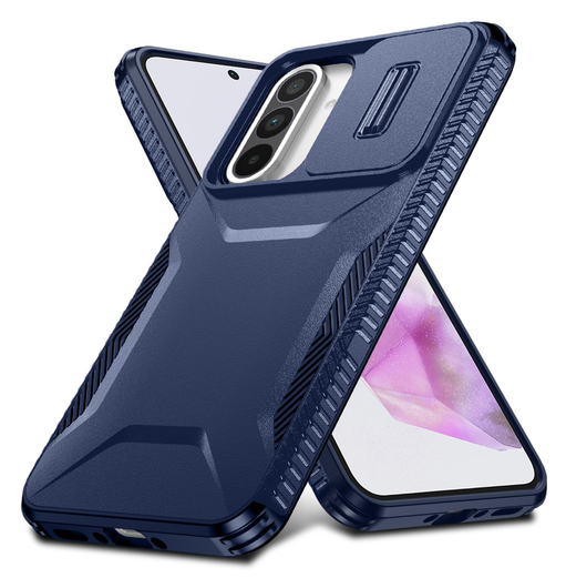 Samsung Galaxy A56 / A36 Hoesje Camera Slider Back Cover Schokbestendig Blauw afbeelding 2