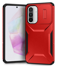 Samsung Galaxy A56 / A36 Hoesje Camera Slider Back Cover Schokbestendig Rood