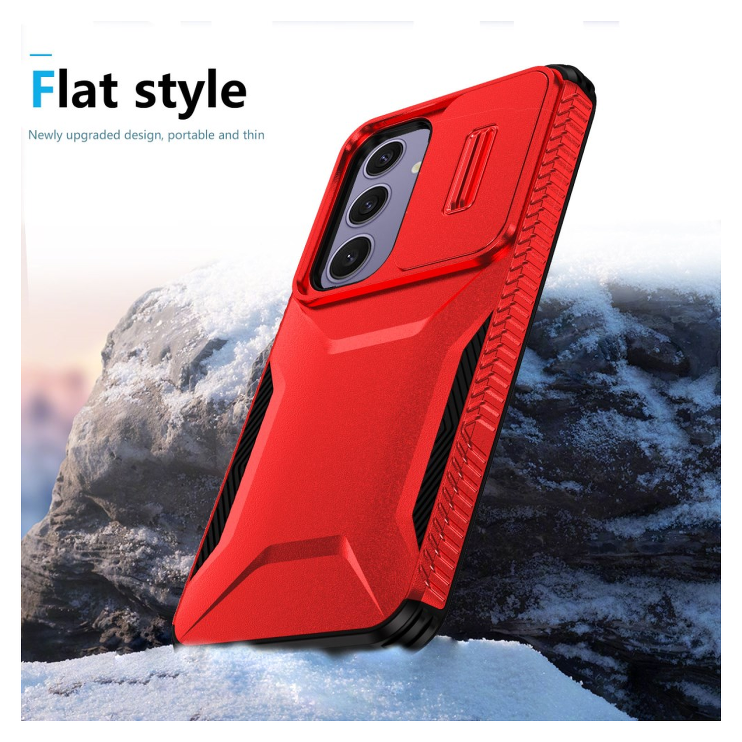 Samsung Galaxy S24 FE Hoesje Camera Slider Back Cover Schokbestendig Rood afbeelding 5
