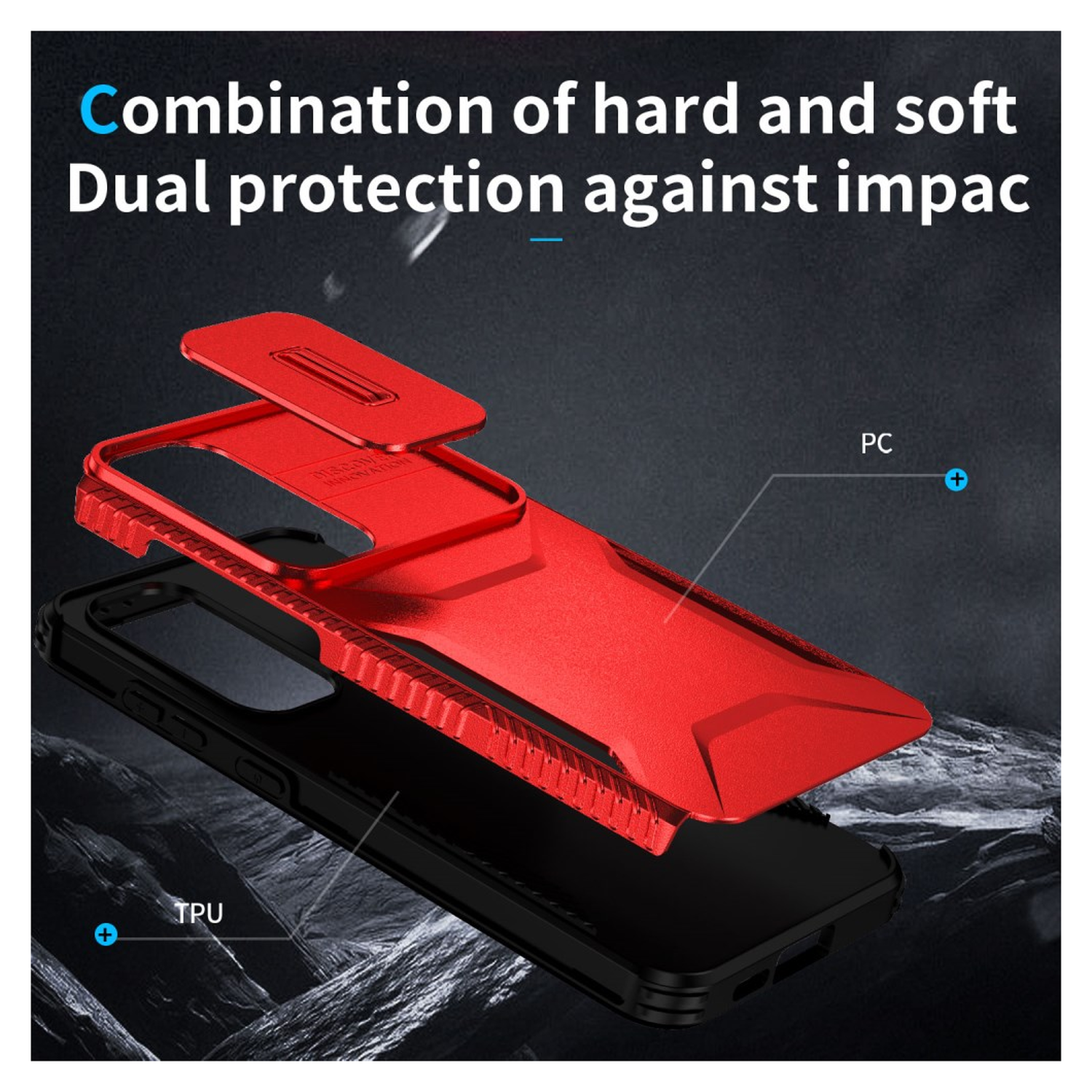 Samsung Galaxy S24 FE Hoesje Camera Slider Back Cover Schokbestendig Rood afbeelding 6