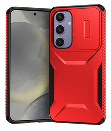 Samsung Galaxy S24 FE Hoesje Camera Slider Back Cover Schokbestendig Rood